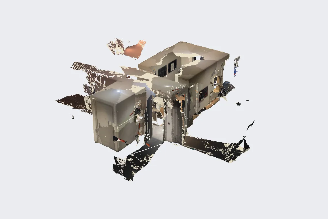Actual textured room scan shown in SpaceCraft
