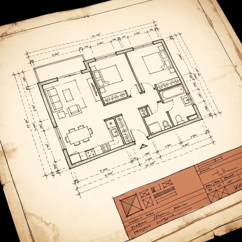 Dimensioned floor plan sheet — illustrative